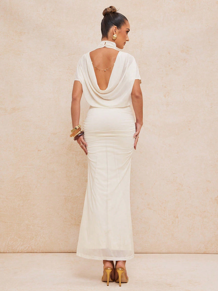 Rochie maxi SHEIN, crem