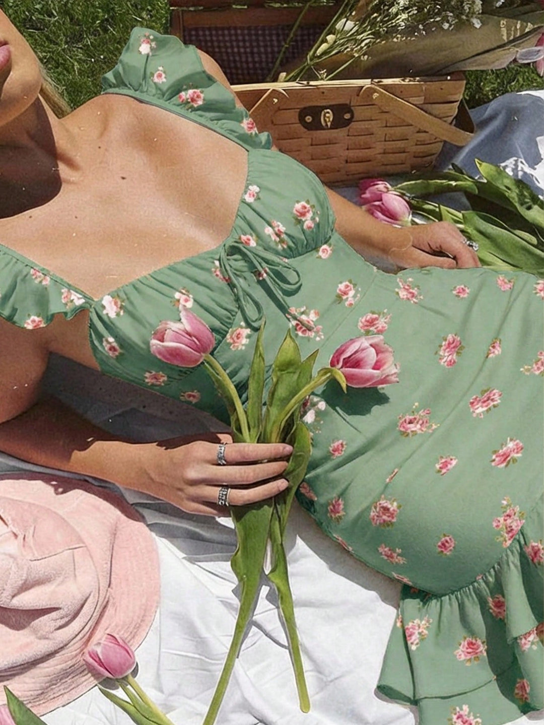Rochie maxi SHEIN, verde