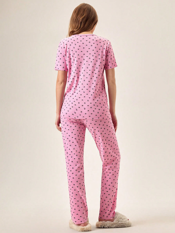 Set pijamale SHEIN, roz