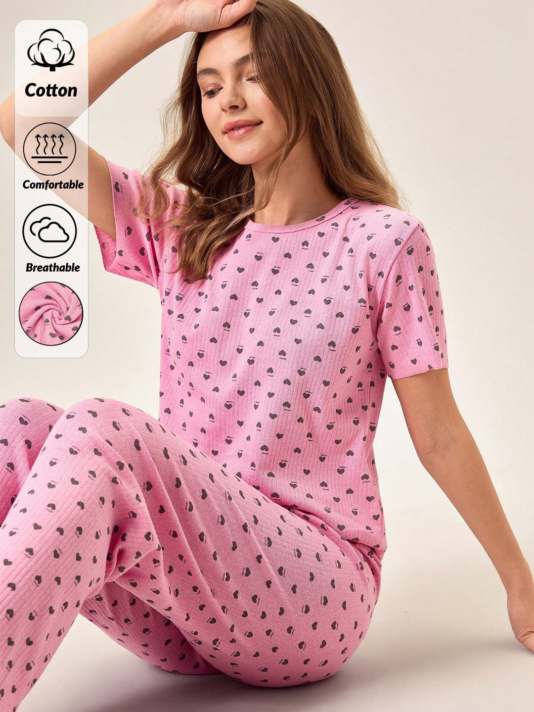 Set pijamale SHEIN, roz