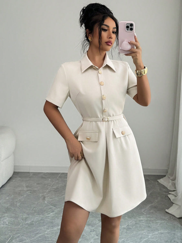 Rochie scurtă SHEIN, bej