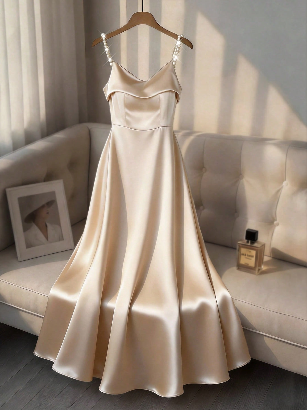 SHEIN maxi ruha, bézs