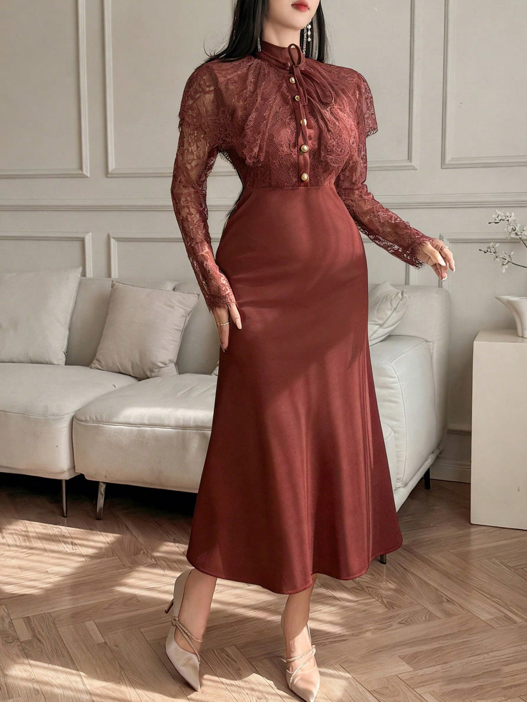 Rochie maxi SHEIN, vișiniu