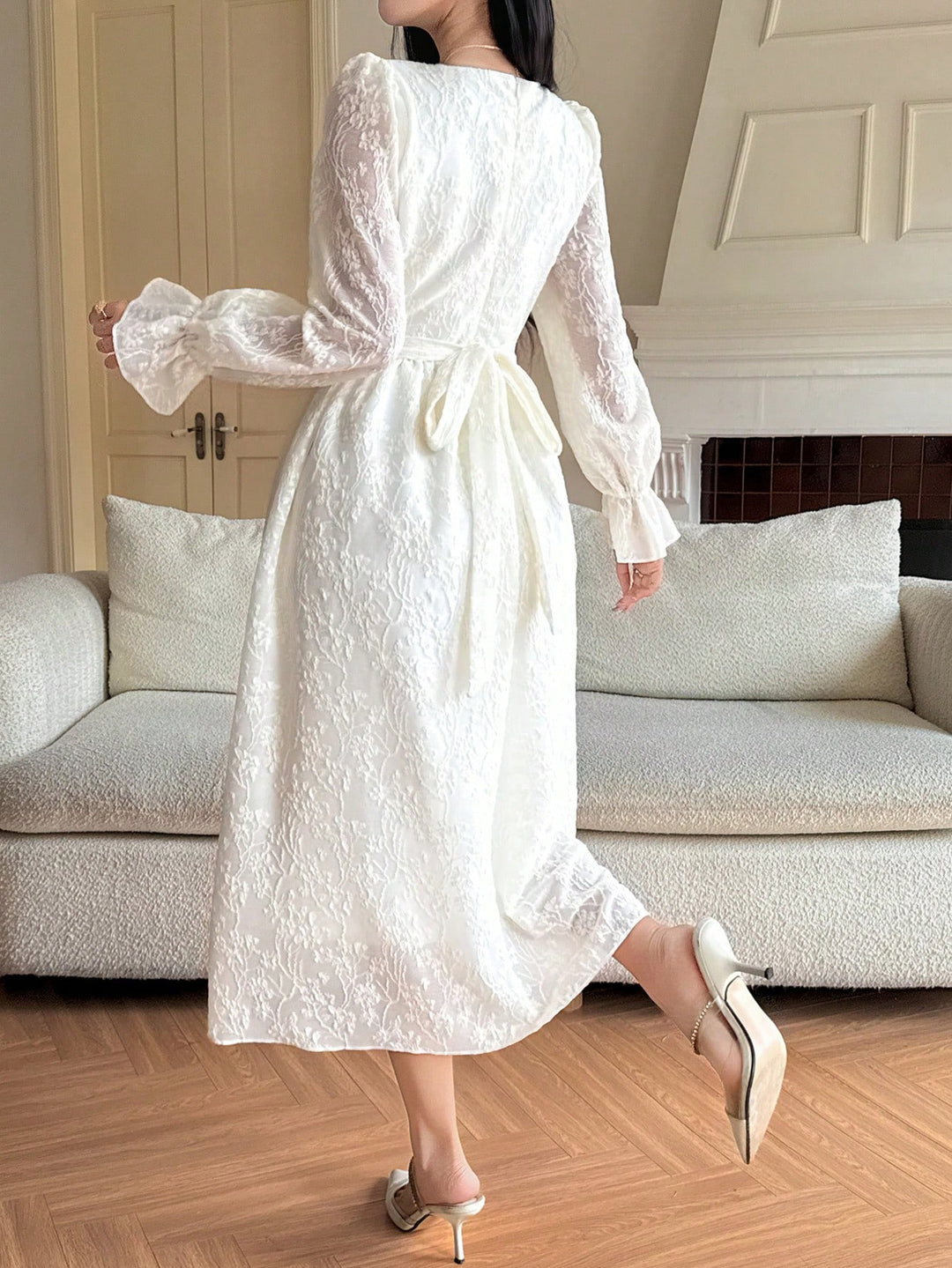 Rochie midi SHEIN, alb
