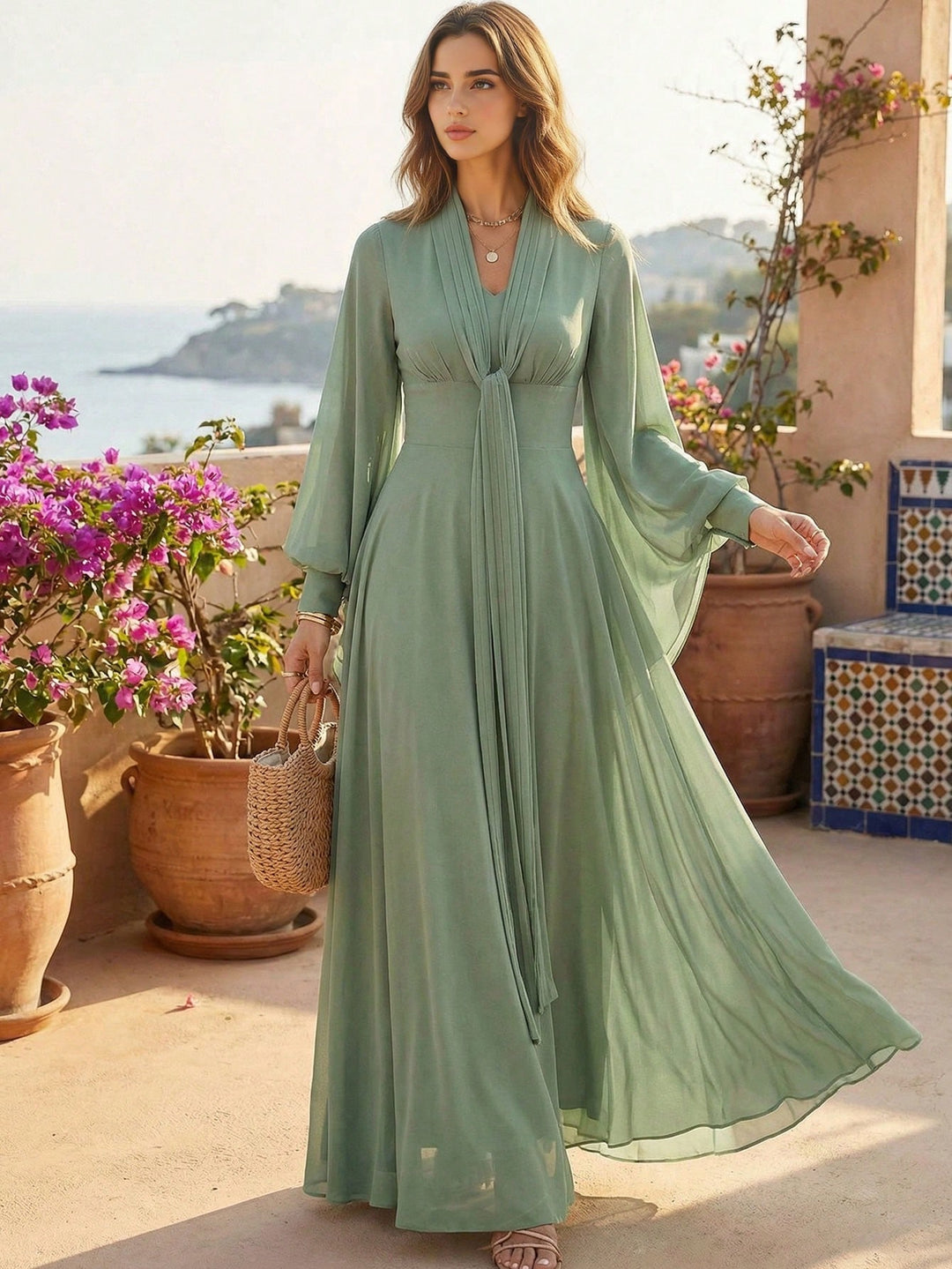 Rochie maxi SHEIN, verde