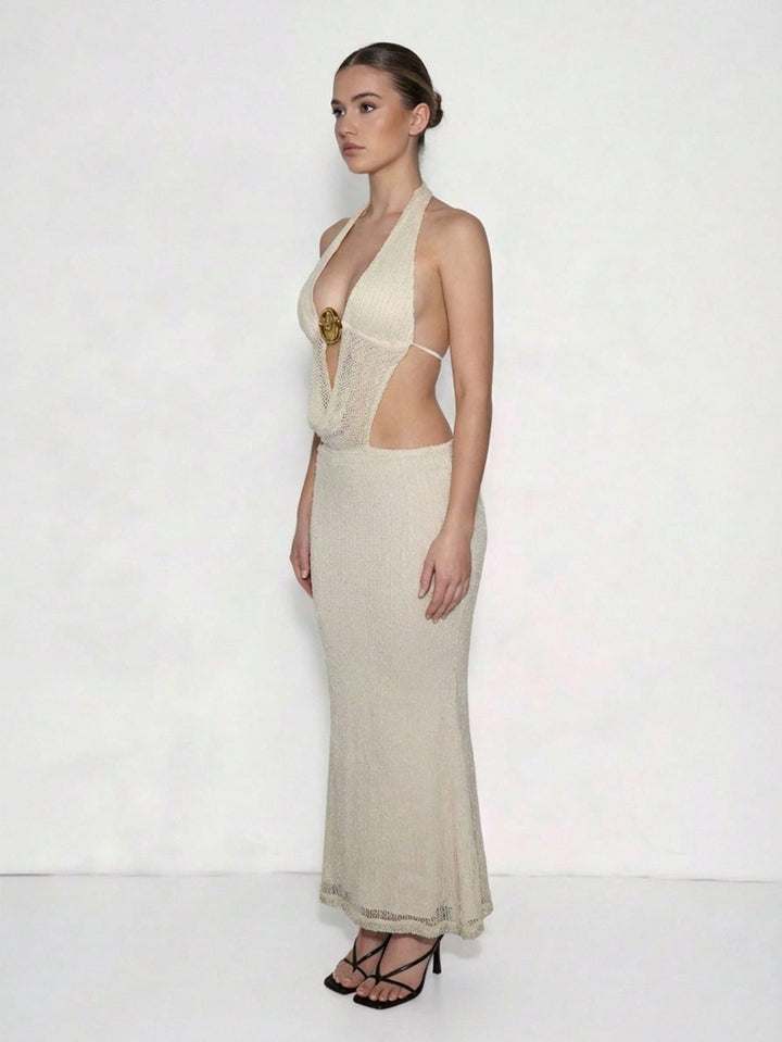 Rochie maxi SHEIN, bej