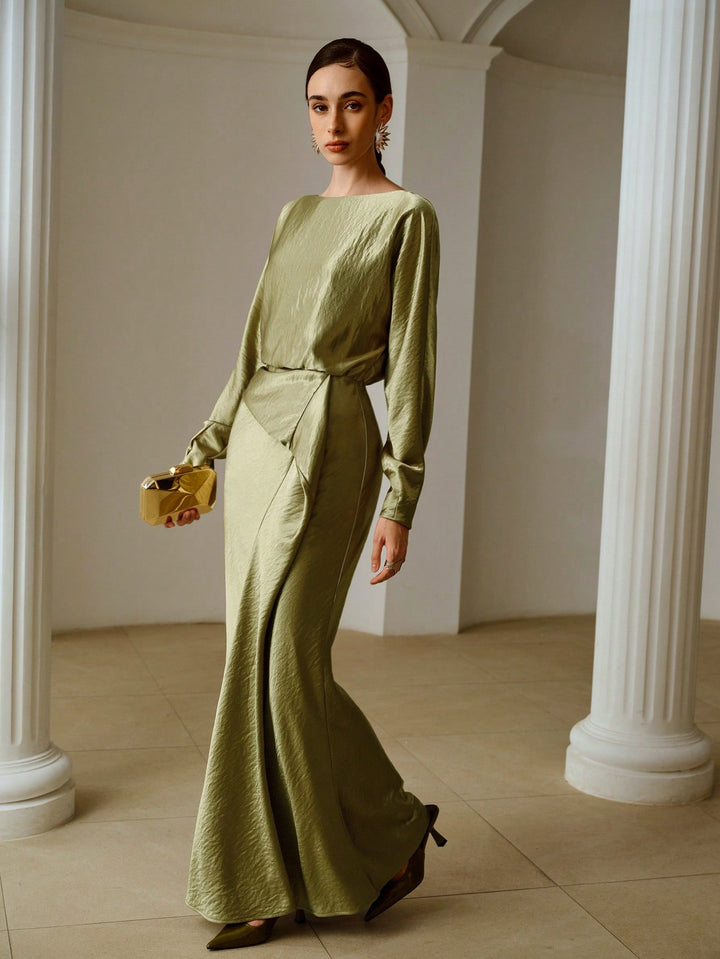 Rochie maxi SHEIN, kaki