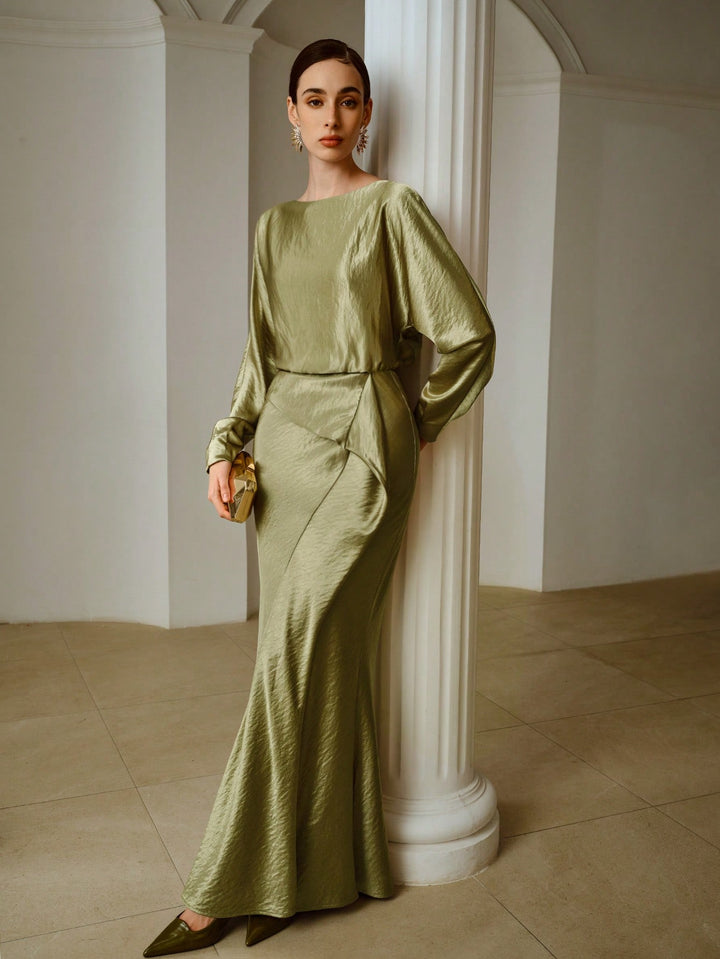 Rochie maxi SHEIN, kaki
