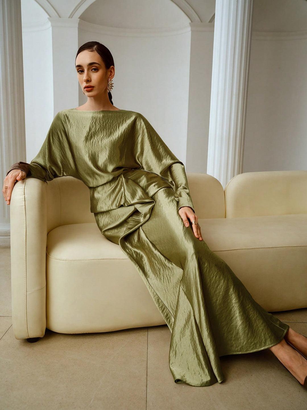 Rochie maxi SHEIN, kaki