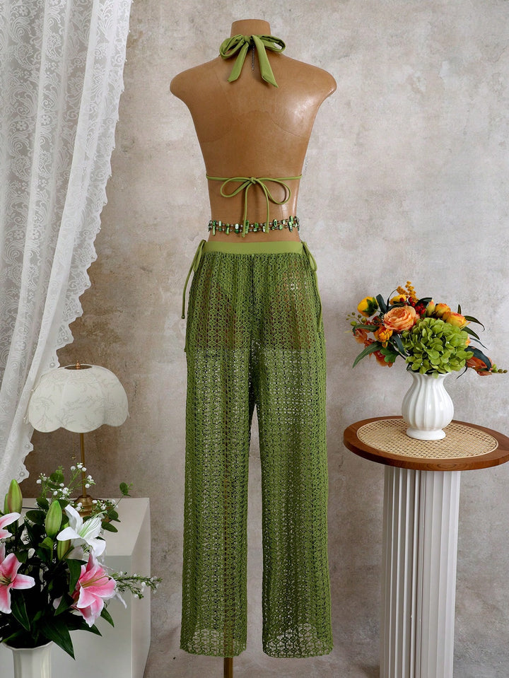 Set costum de baie SHEIN, verde