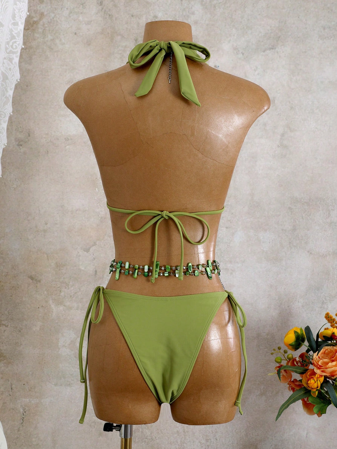 Set costum de baie SHEIN, verde