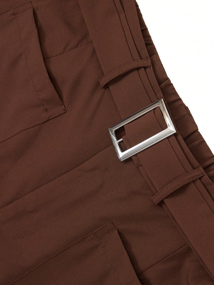 Pantaloni SHEIN, maro