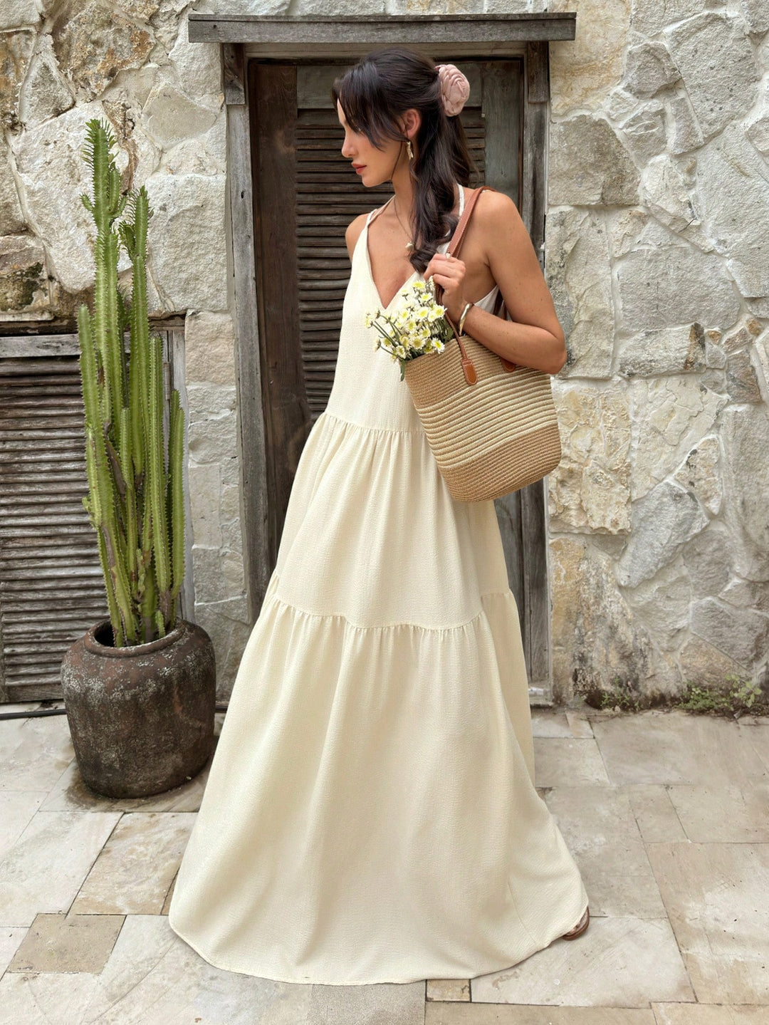 Rochie maxi SHEIN, bej