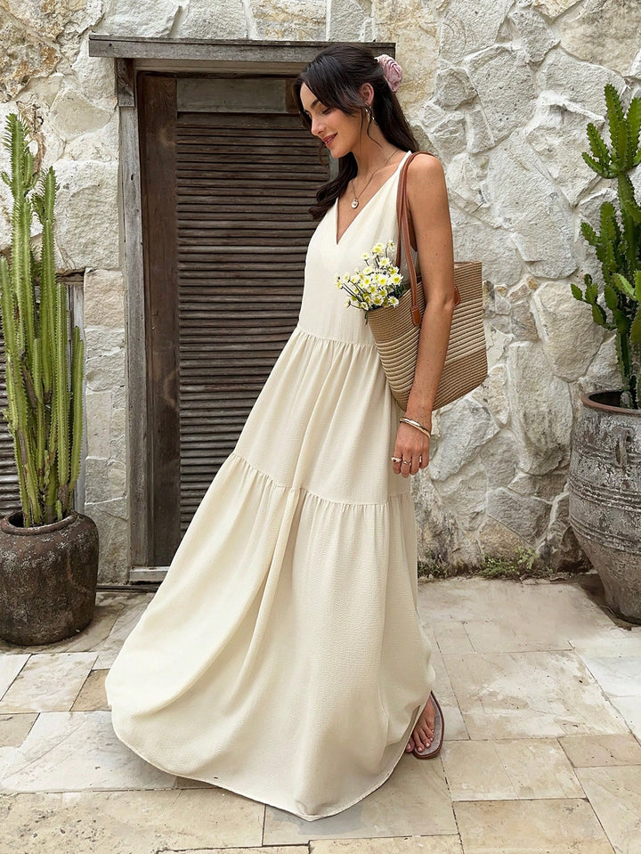 Rochie maxi SHEIN, bej
