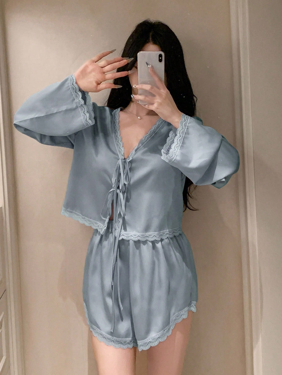 Pijama SHEIN, albastru