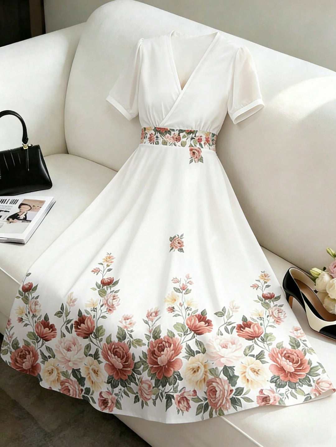 Rochie maxi SHEIN, alb