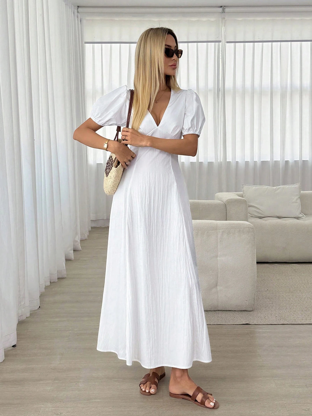Rochie maxi SHEIN, alb