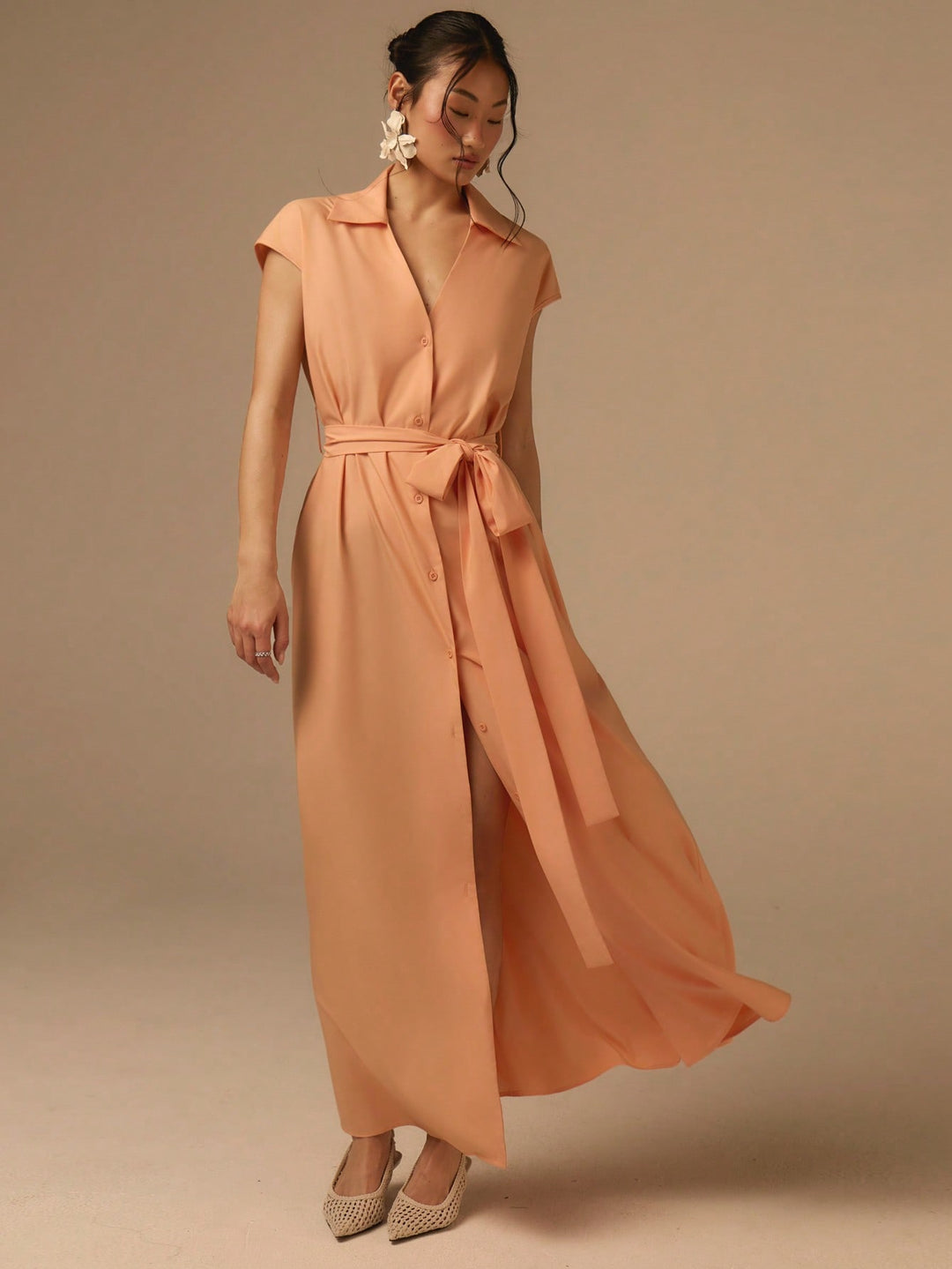 Rochie maxi SHEIN, portocaliu