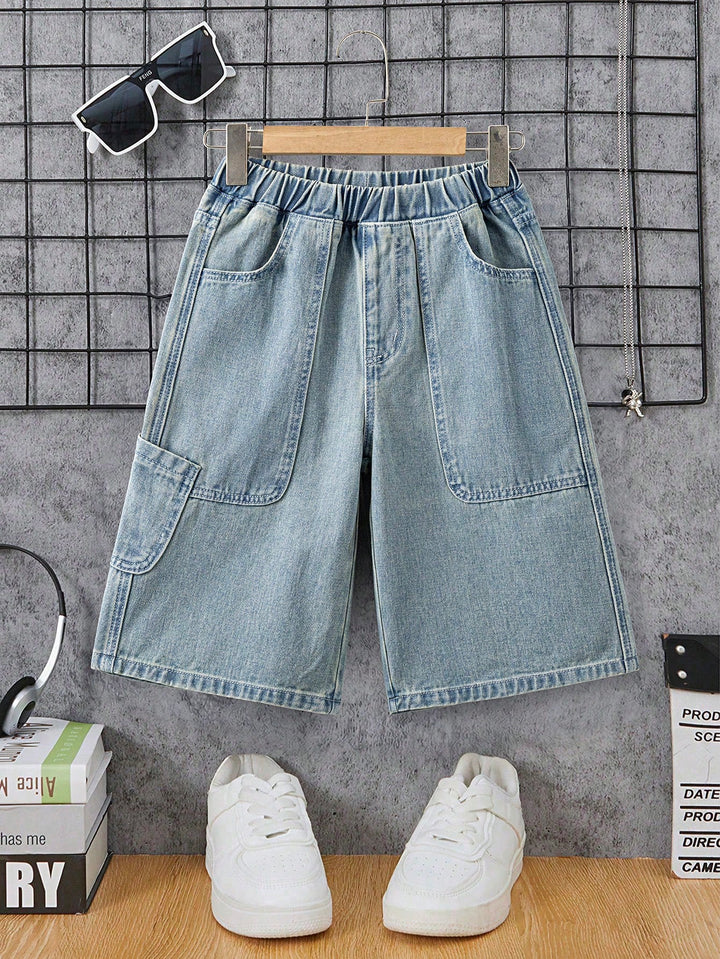 Pantaloni scurți de blugi SHEIN, albastru