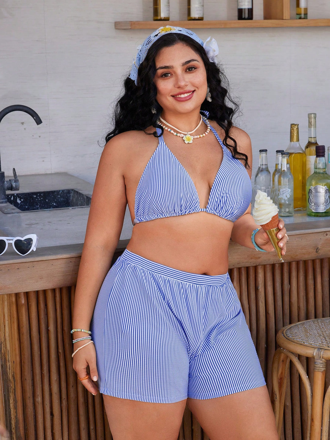 Set bikini de baie SHEIN, albastru