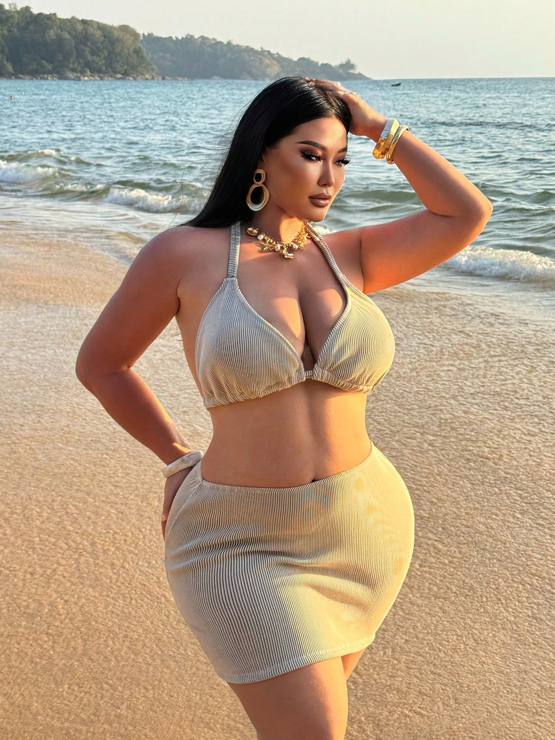 Set bikini de baie SHEIN, portocaliu