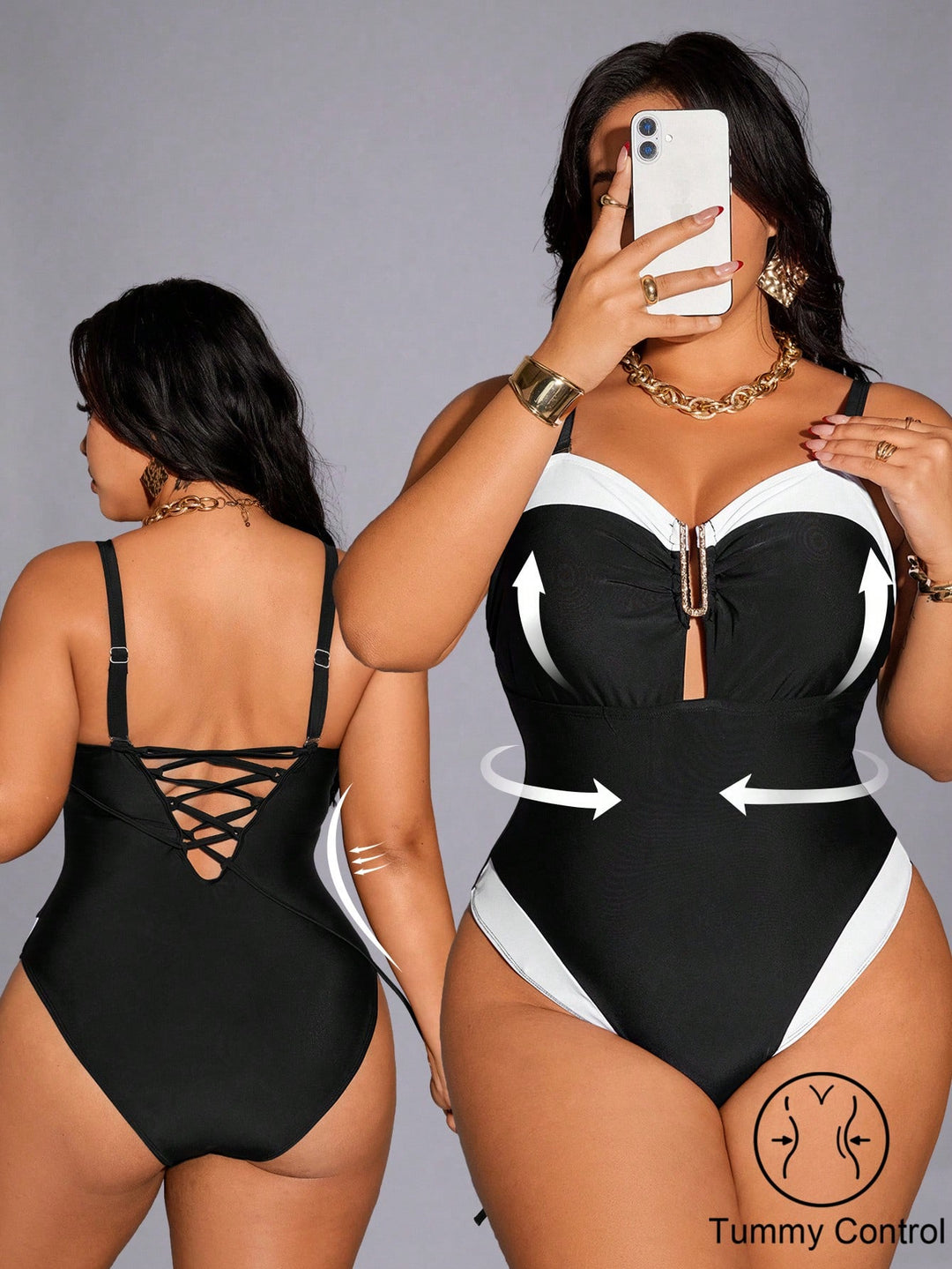 Costum de baie SHEIN, negru