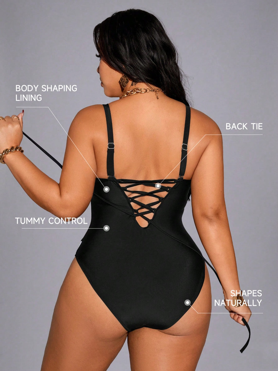Costum de baie SHEIN, negru
