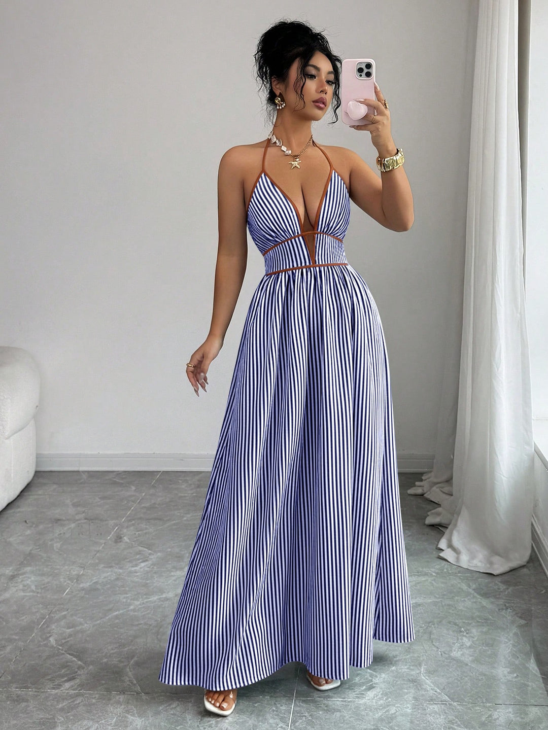 Rochie midi SHEIN, alb
