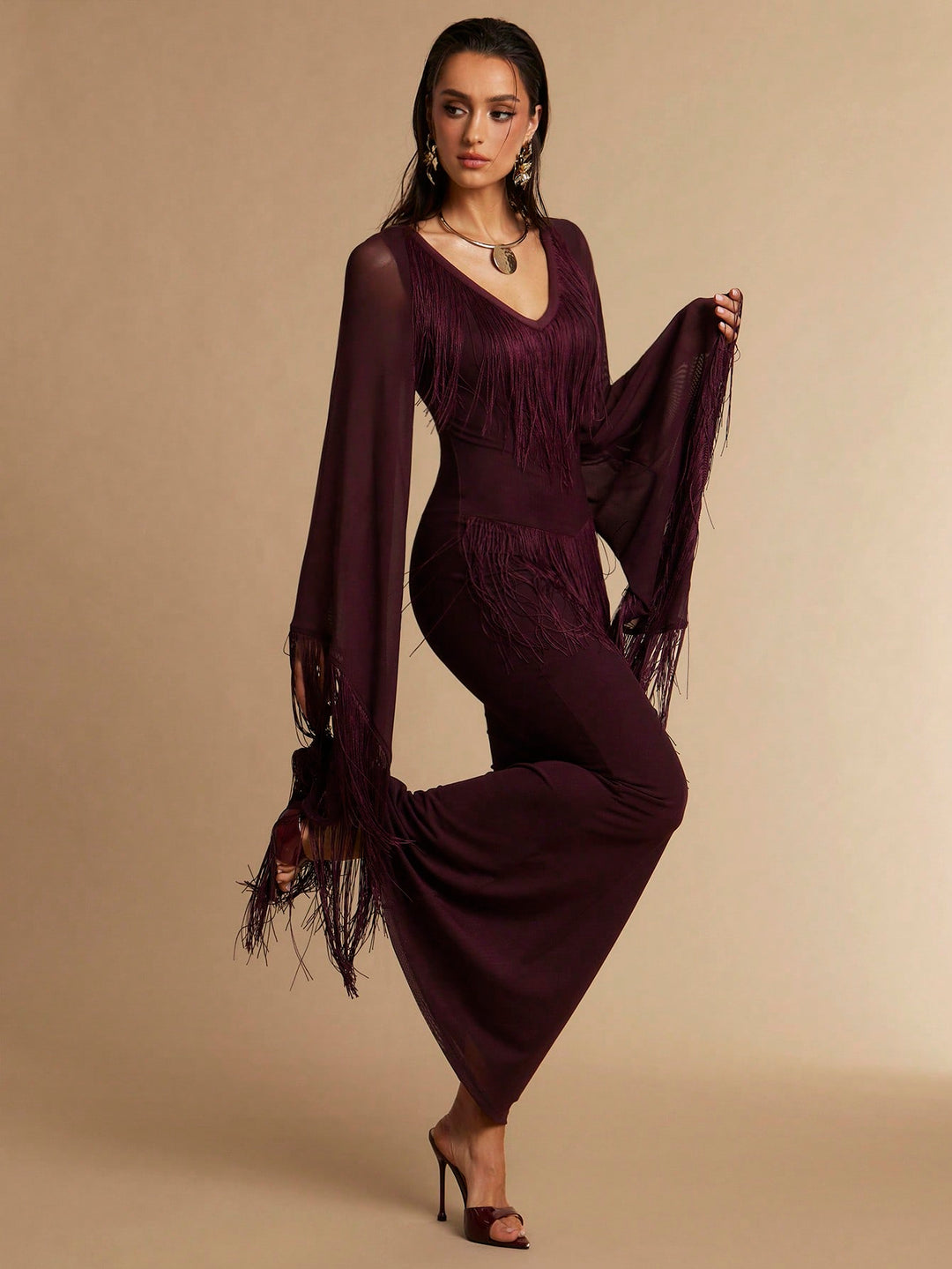 Rochie maxi SHEIN, vișiniu