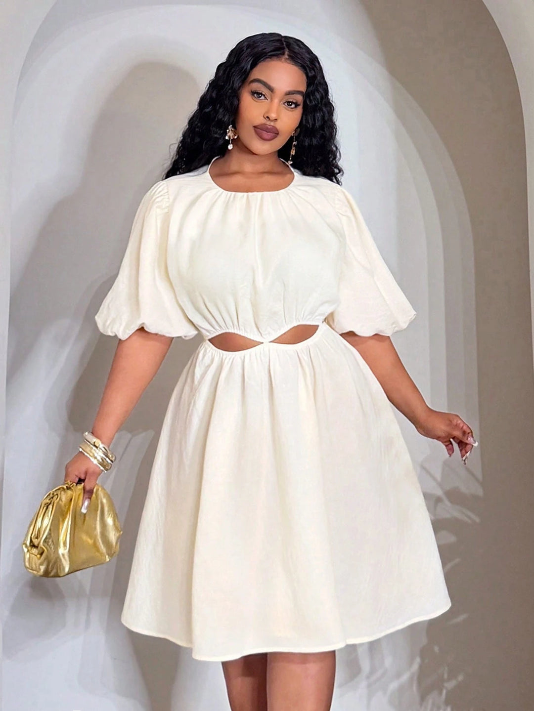 Rochie mini SHEIN, crem