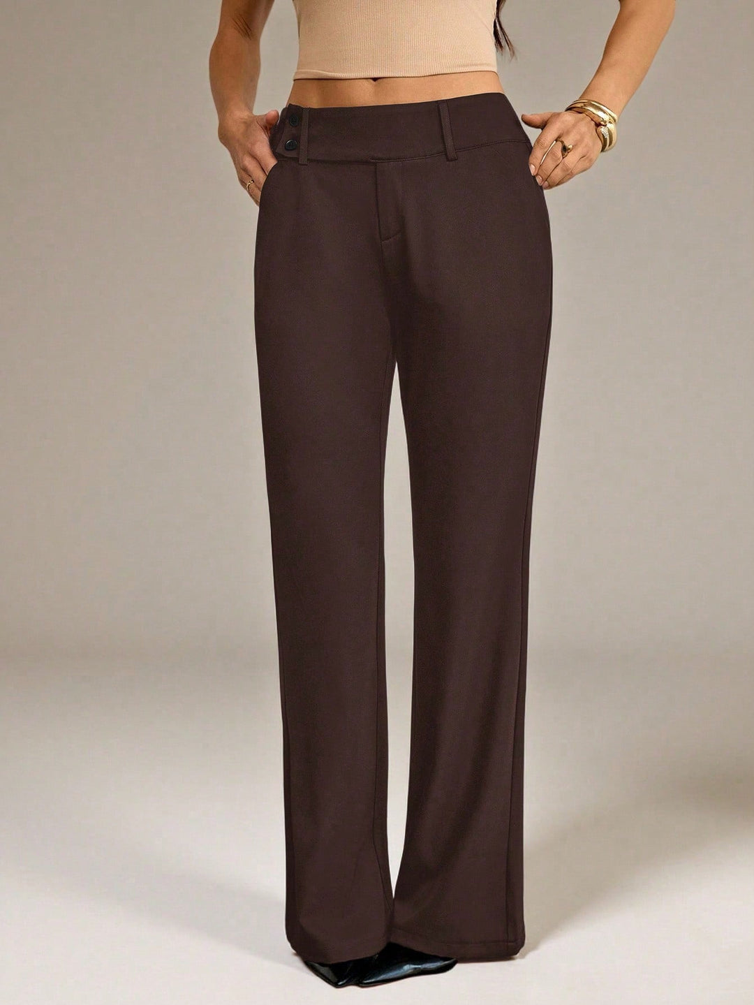 Pantaloni SHEIN, maro