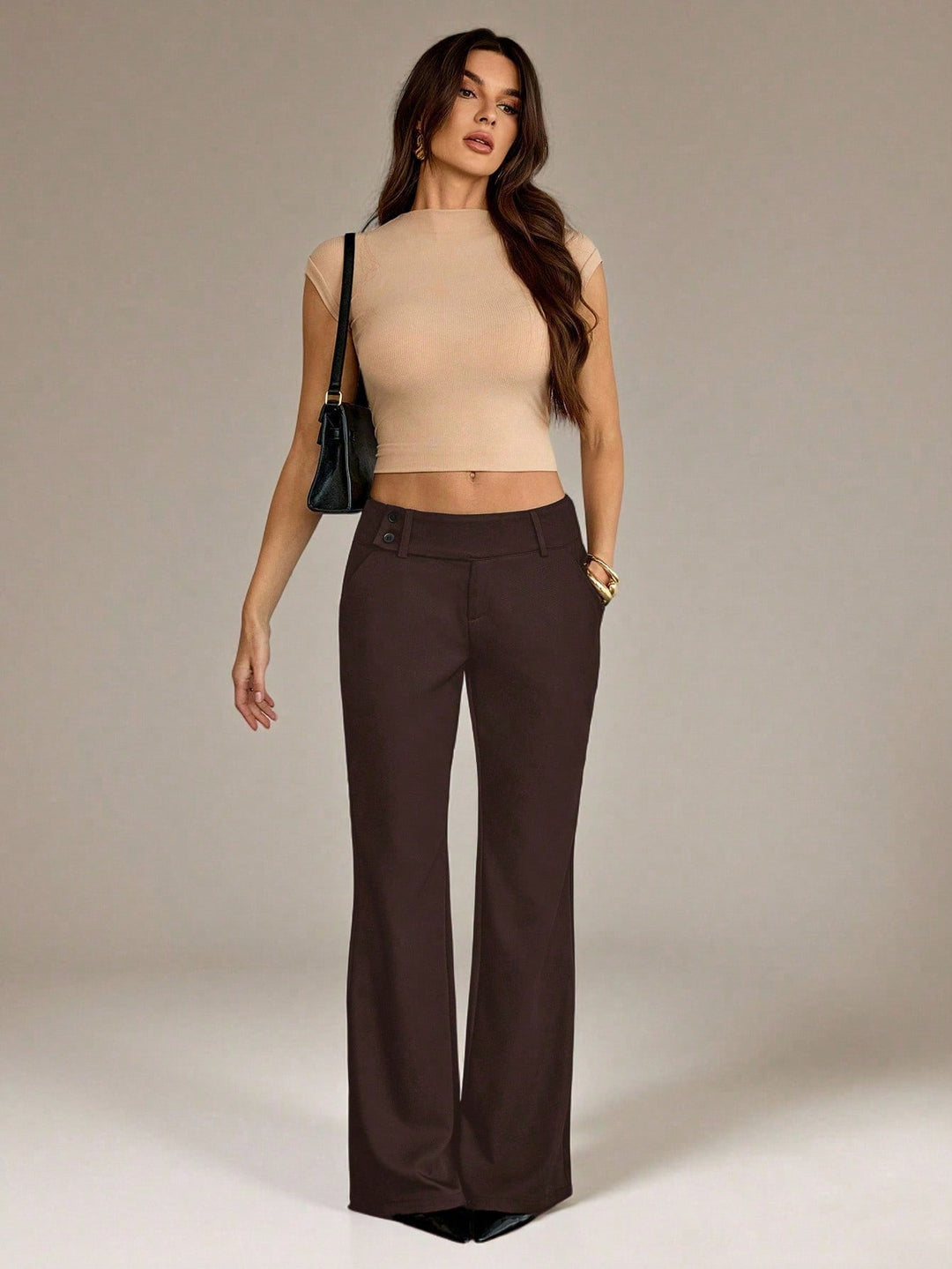 Pantaloni SHEIN, maro