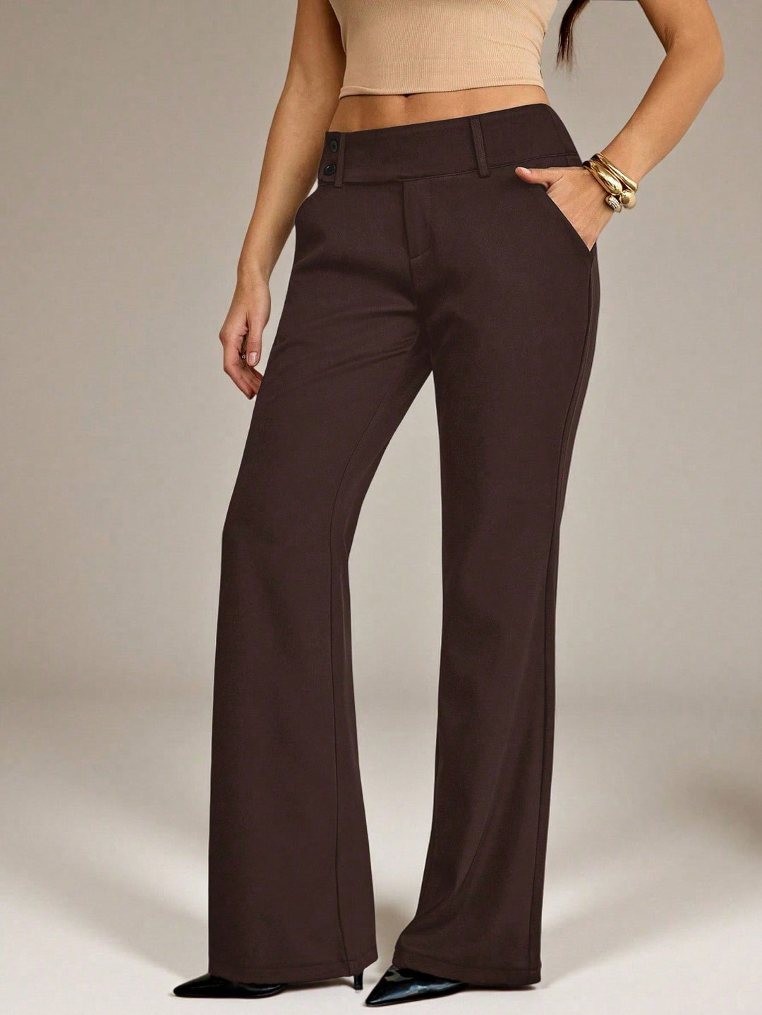 Pantaloni SHEIN, maro
