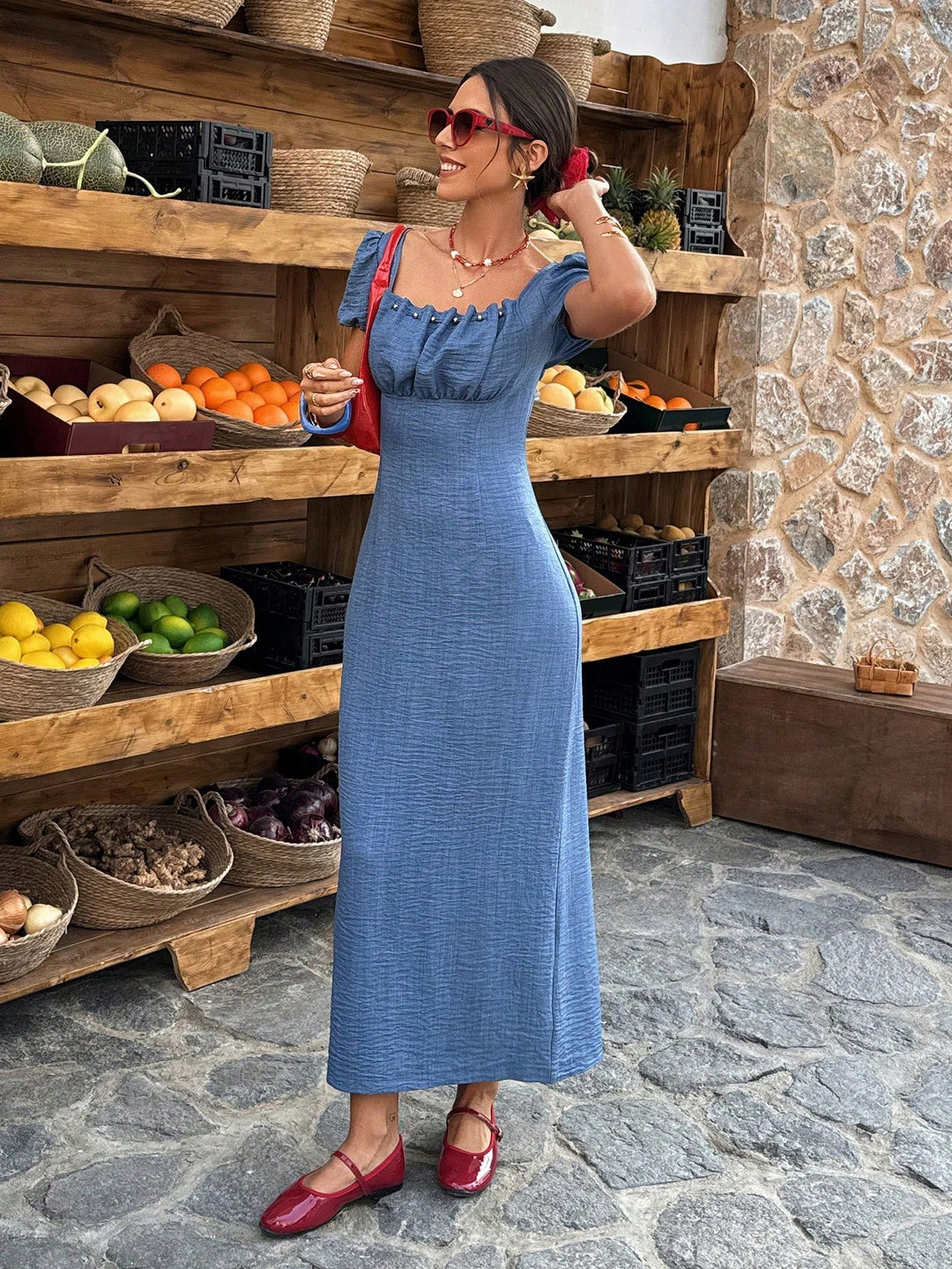 Rochie midi SHEIN, albastru