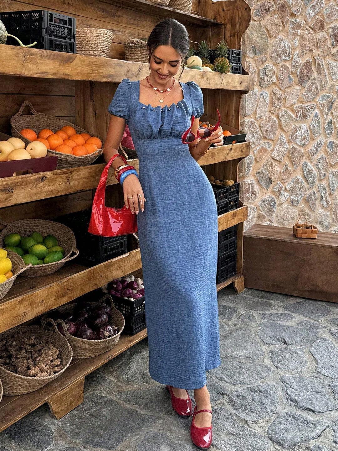 Rochie midi SHEIN, albastru