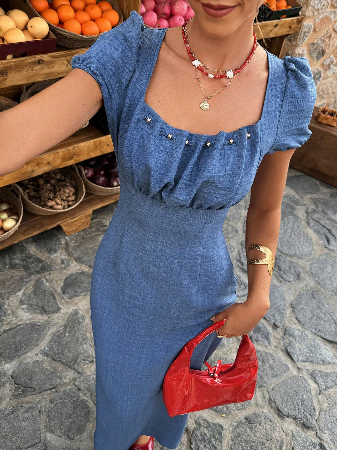Rochie midi SHEIN, albastru