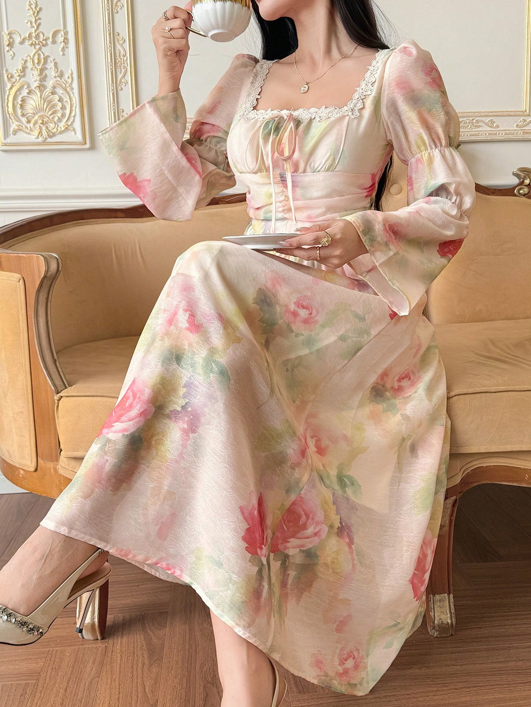 Rochie midi SHEIN, roz