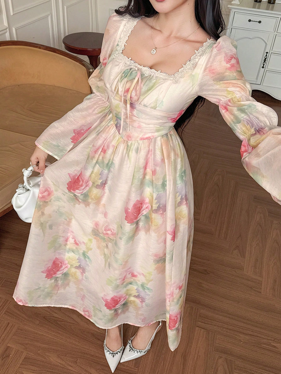 Rochie midi SHEIN, roz