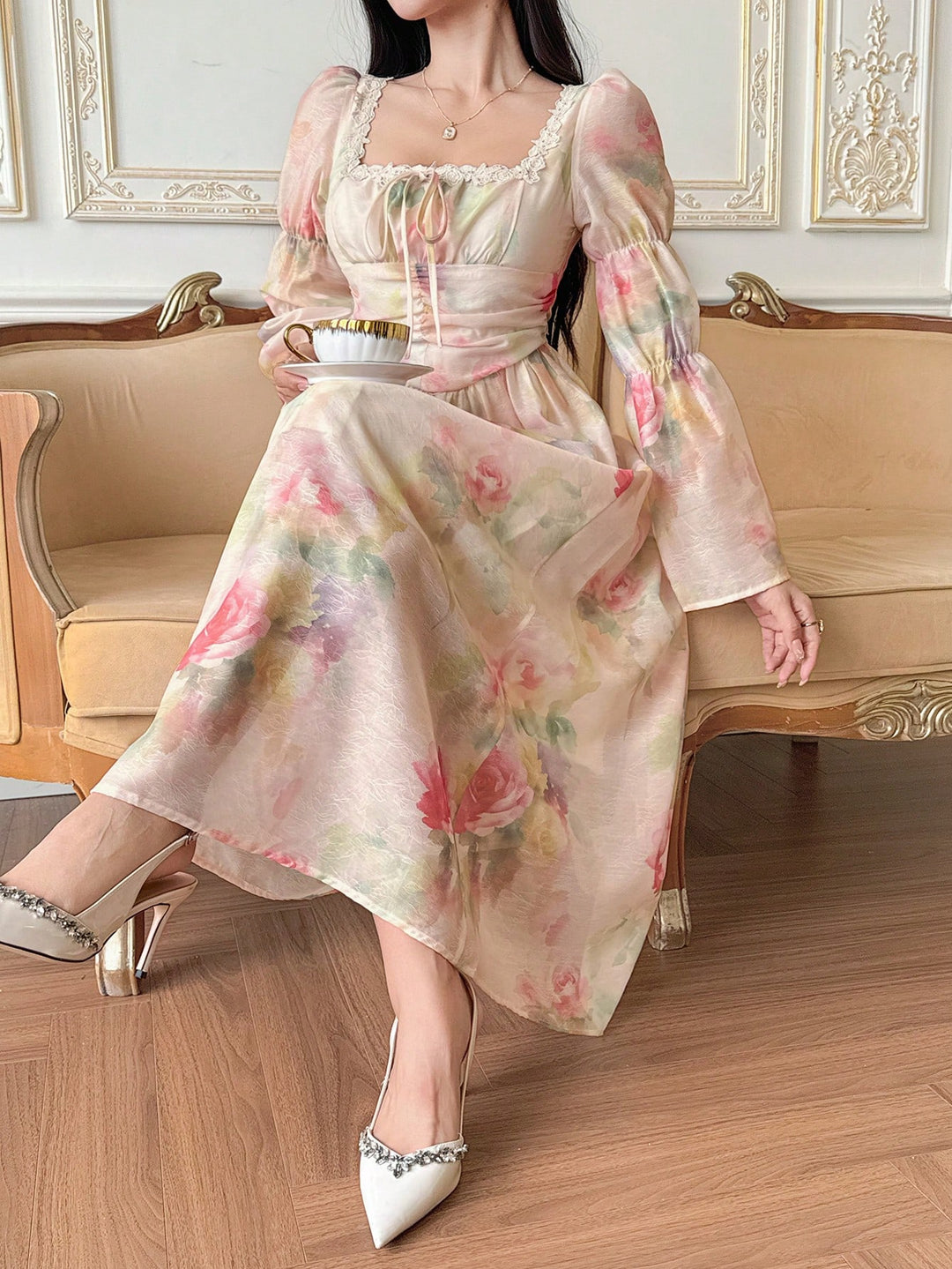 Rochie midi SHEIN, roz