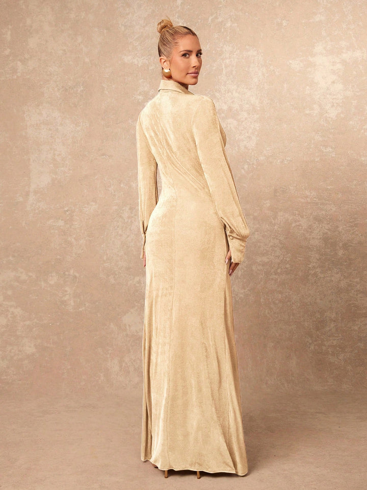 Rochie maxi SHEIN, bej