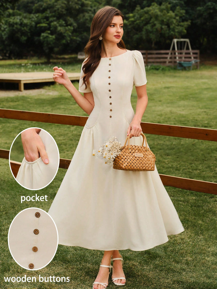 Rochie maxi SHEIN, bej