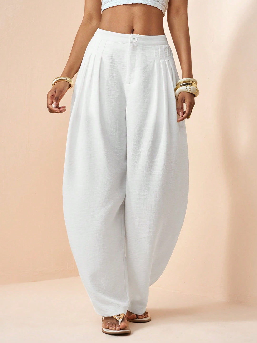 Pantaloni SHEIN, alb