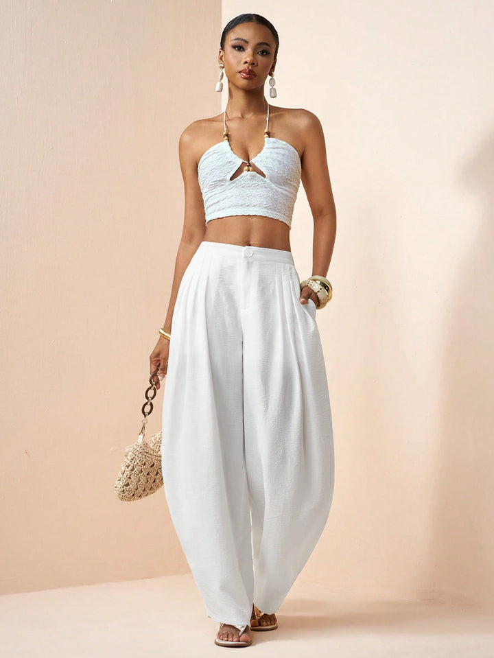 Pantaloni SHEIN, alb