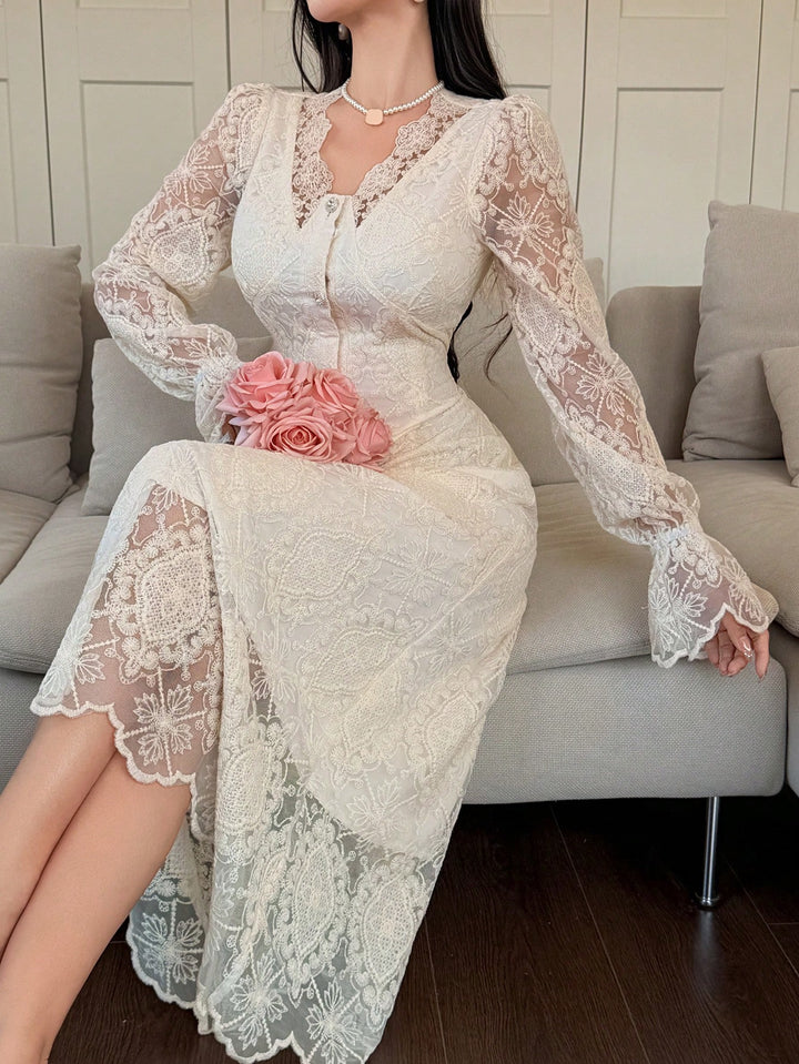 Rochie midi SHEIN, bej