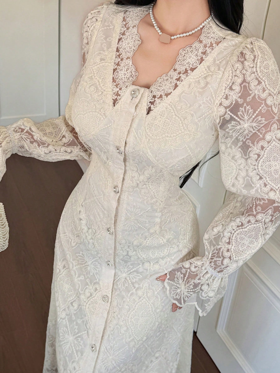 Rochie midi SHEIN, bej