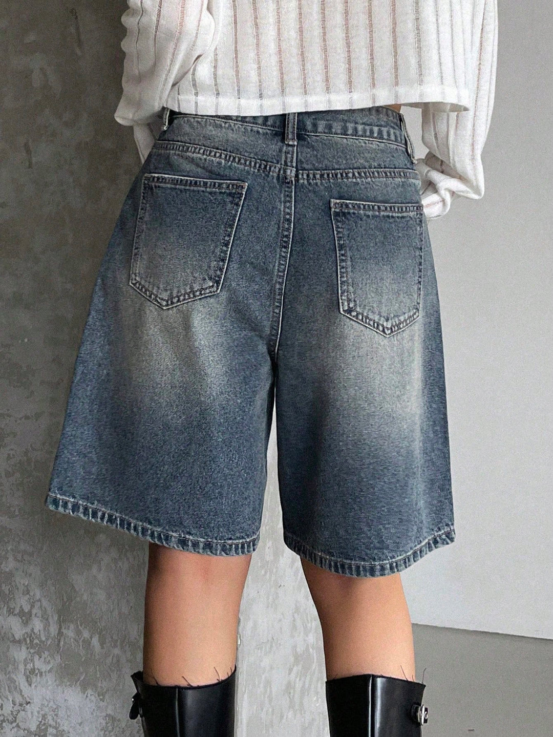 Pantaloni scurți SHEIN, albastru