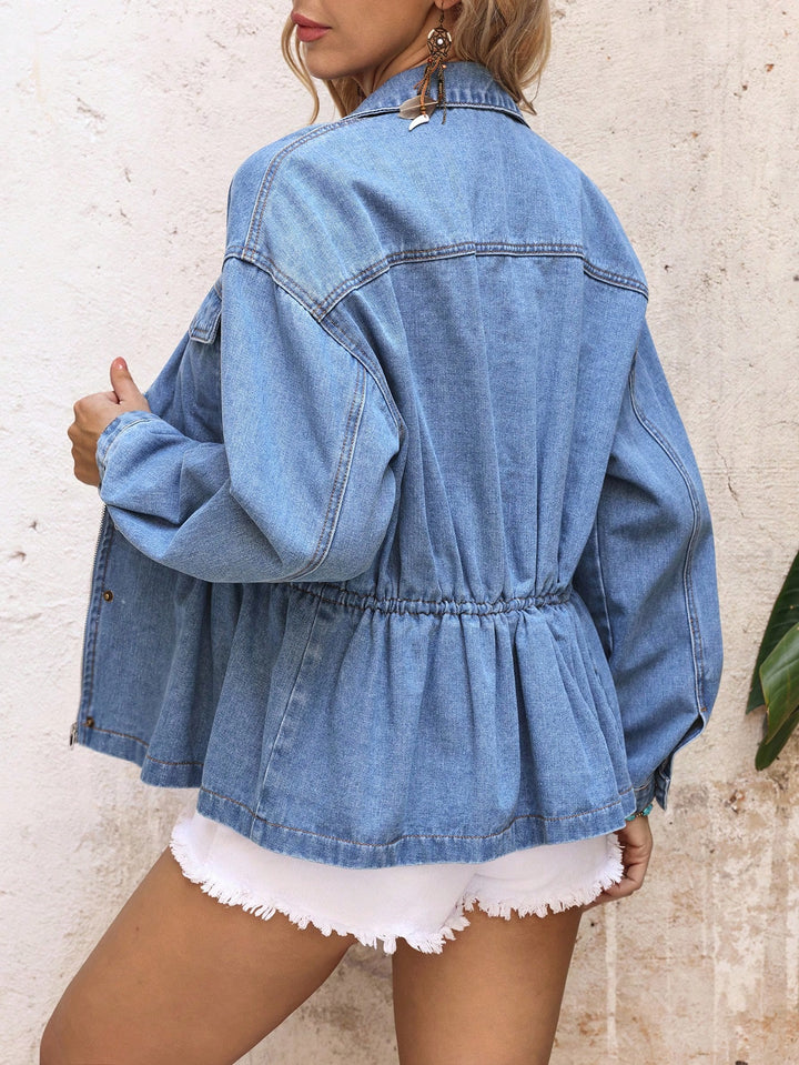 Jachetă denim SHEIN, albastru