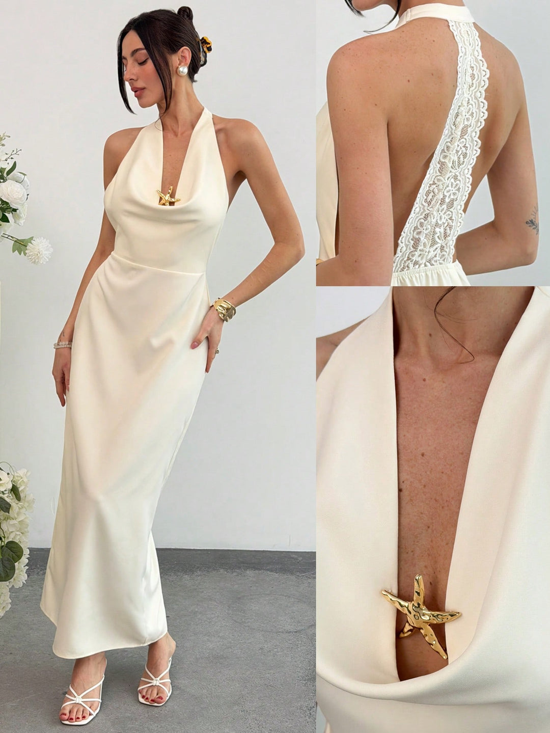 Rochie maxi SHEIN, bej