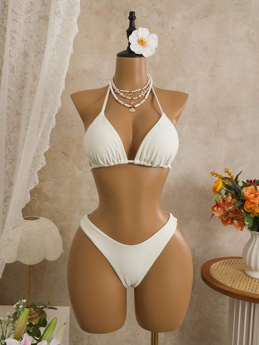 Costum de baie SHEIN, crem