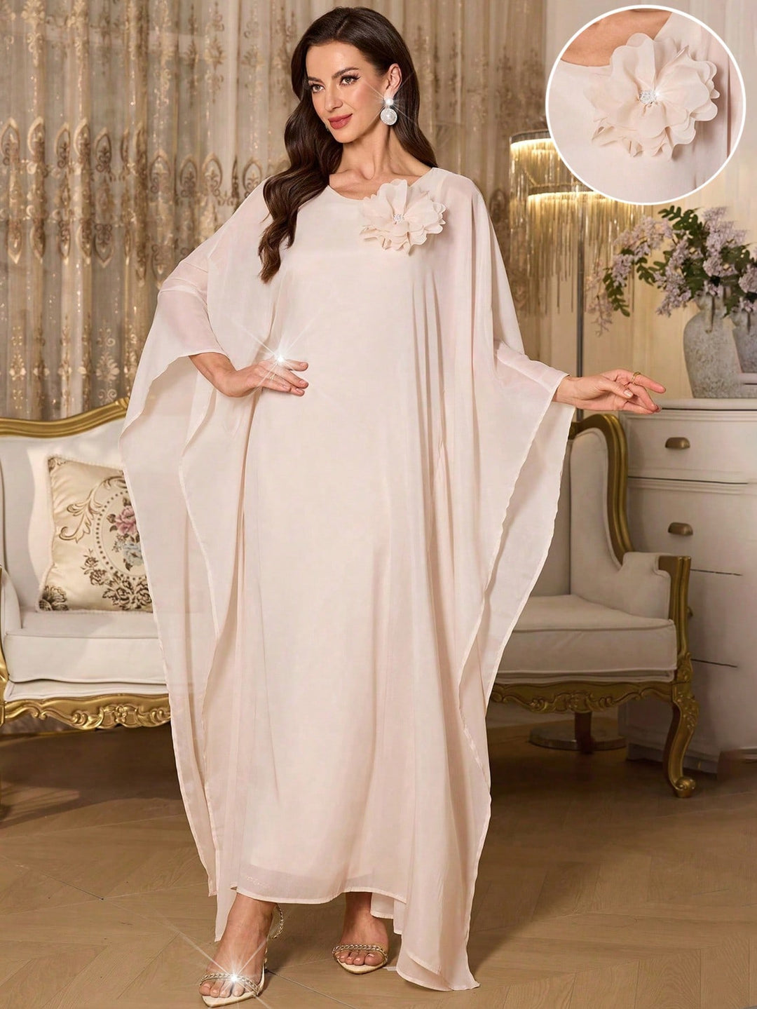 Rochie maxi SHEIN, bej